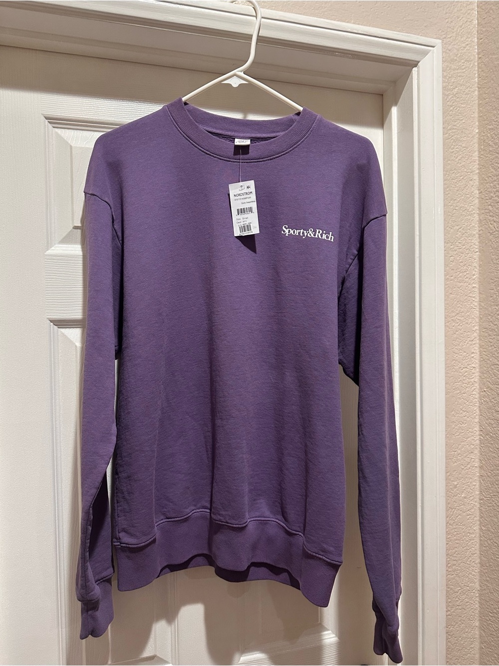 NWT Sporty & Rich Purple Crewneck Sweatshirt dusty grape